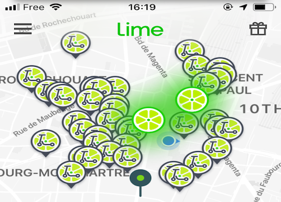 Lime Scooter app screenshot