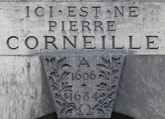 Plaque marking birthplace of Corneille in Rouen