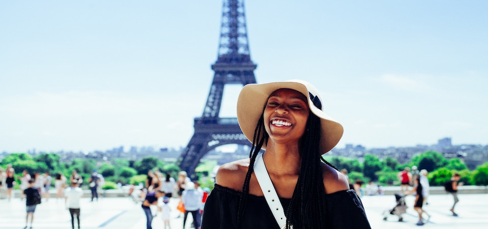 Tourist on walking tour