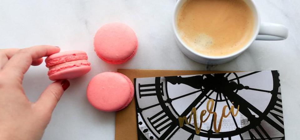 Macarons and coffee