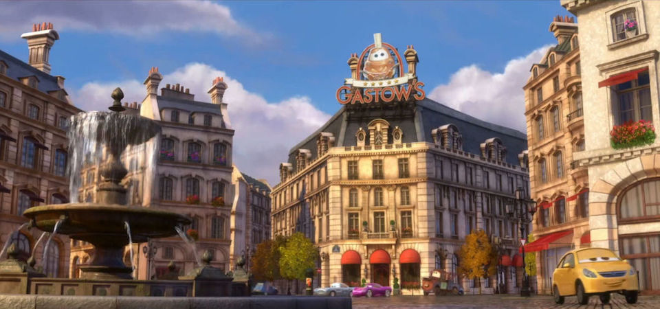 Gusteau's restaurant, recreated in Cars 2