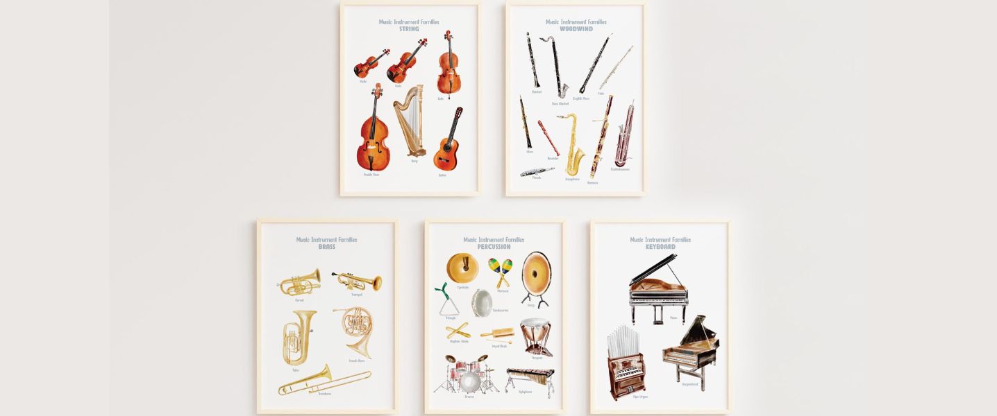 Musical Instruments Poster - DigiSelPoster Etsy - Theatre in Paris
