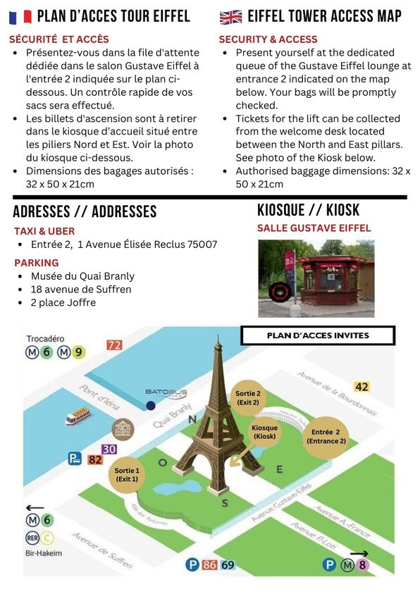 eiffel tower tour directions