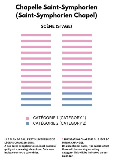Plan de salle - Seating Chart - Chapelle Saint Symphorien in Saint-Germain-des-Prés Church - Theatre in Paris