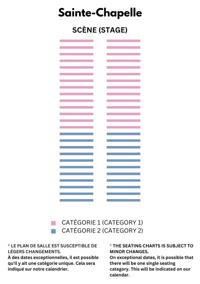 Plan de salle - Seating Chart - The Sainte-Chapelle (Holy Chapel) - Interior - Theatre in Paris